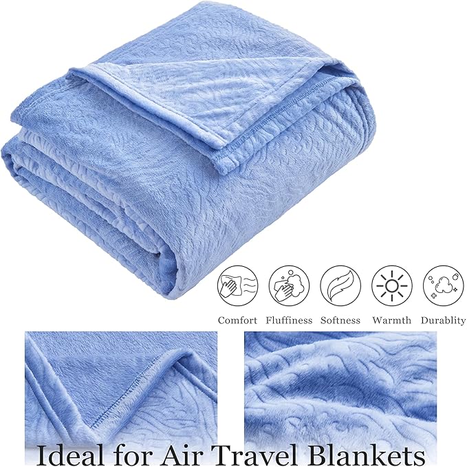 Commollis 2-in-1 Travel Blanket & Pillow for Airplane, Car, Train - Warm Compact Flight Blanket with Luggage Strap & Backpack Clip, Machine Washable, All-Season Use