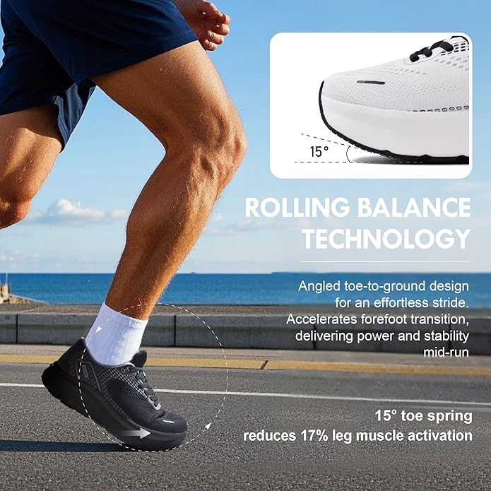 JACKSHIBO Wide Toe Box Shoes for Men Arch Support Shoes Wide Width Sneakers for Running Walking Athletic Tennis Orthopedic Plantar Fasciitis Workout with Thick Cushioned Zero Drop Sole