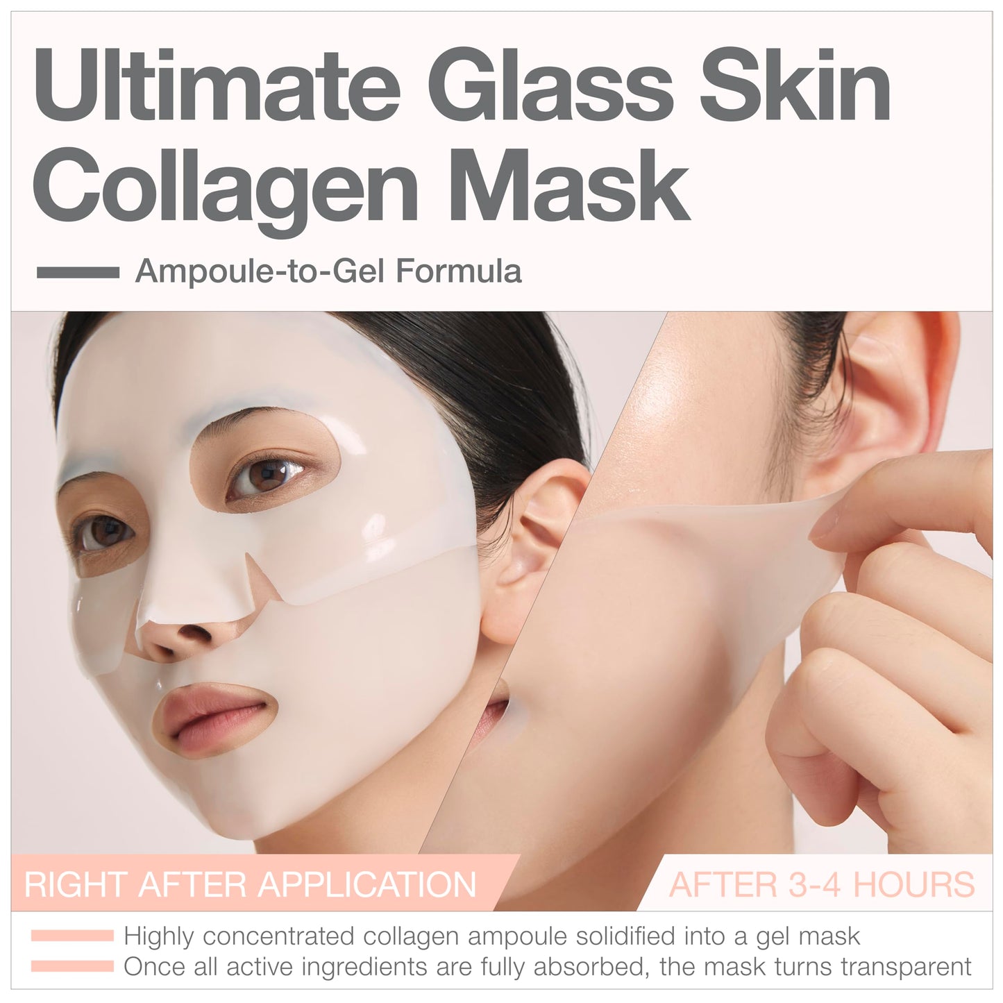 COSYUREE Collagen Deep Absorbing Hydrogel Mask (50g x 5ea) Korean Collagen Face Mask for Deep Hydration, Skin Firming, & Rejuvenation, Overnight Hydrating Gel with Pepta-18