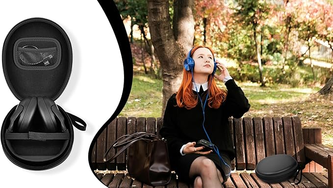 Comecase Universal Headphone Case Comepatible with JBL Tune 510BT 720BT / for Sony WH-CH 720N/WH-CH520/ for Soundcore Q20/Q30/ for Beats Etc, Travel Carrying Box for Bluetooth Wireless Headset -Black