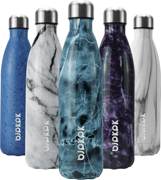 BJPKPK 25oz Insulated Water Bottles Stainless Steel Sports Water Bottles Keep Cold for 24 Hours and Hot for 12 Hours,Marble Ocean