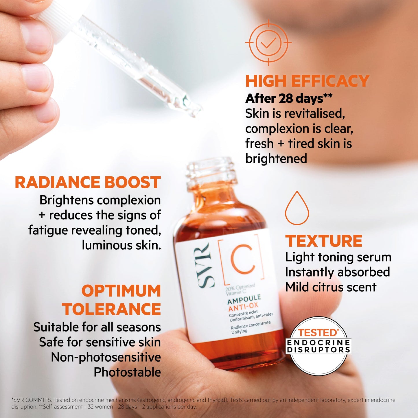 SVR Vitamin C Brightening Face Serum With 20% Optimized Vitamin C For Fine Lines, Uneven Skin Tone & Dull Skin. Improves Radiance & Firmness, 1 Fl.oz.