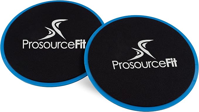 ProsourceFit Core Sliding Exercise Discs, Dual-Sided Sliders for Use on Any Surface at Home or Gym for Full-Body Workouts, Set of 2