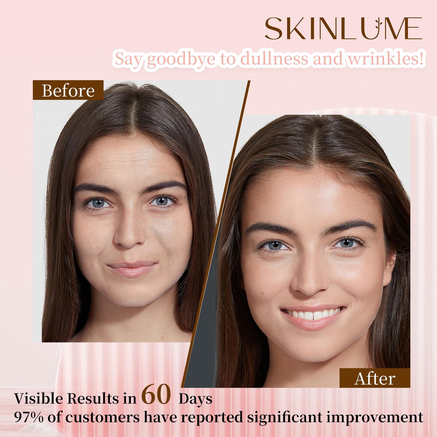 SkinLume Jade Roller Gua Sha Facial Tool - for Face Neck Eye Jawline, Reduce Puffiness and Tension, Gift Set for Men Woman 100% Natural Jade Stone (Pink)