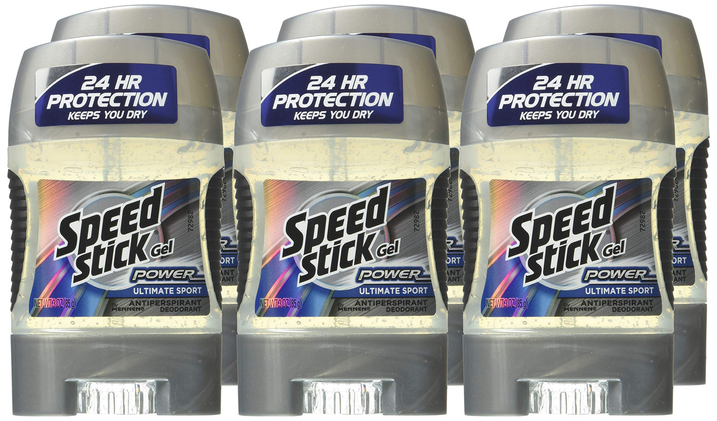 Mennen Speed Stick Power Antiperspirant Deodorant for Men, Ultimate Sport, 3 Oz, Pack of 6