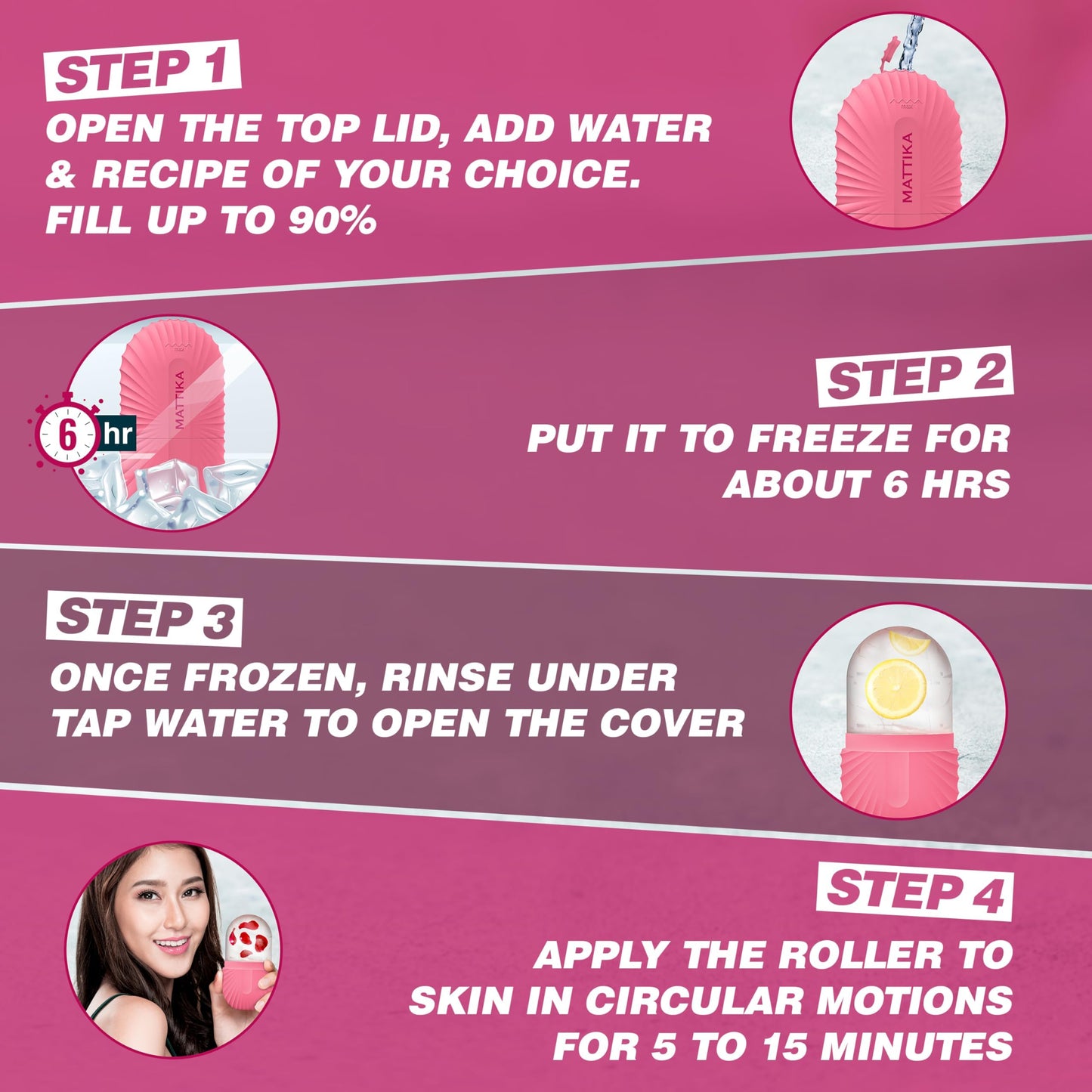 Ice Roller for Face and Eye Glow Naturally and Skincare, Ice Face Roller, Ice Facial Cube, Gua Sha Face Massage, Ice Roller Face for Beauty and Skin Care Gift for Men & Women Face Ice Roller (Pink)