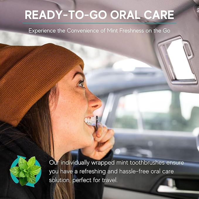 Avistar 160 Prepasted Disposable Toothbrushes Individually Wrapped - Single Use Pre Pasted Disposable Toothbrushes with Toothpaste Built in - Waterless Toothbrush for Travel, Guests, Hotel, & Camping