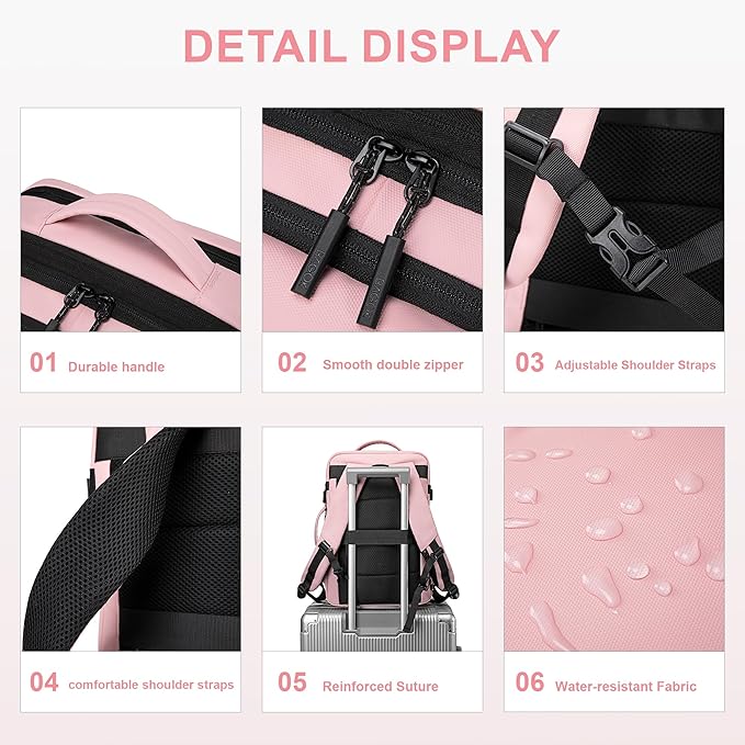 Carry On Travel Backpack, 35L-40L Expandable Extra Large Airline Approved,Lightweight Daypack for Men and Women