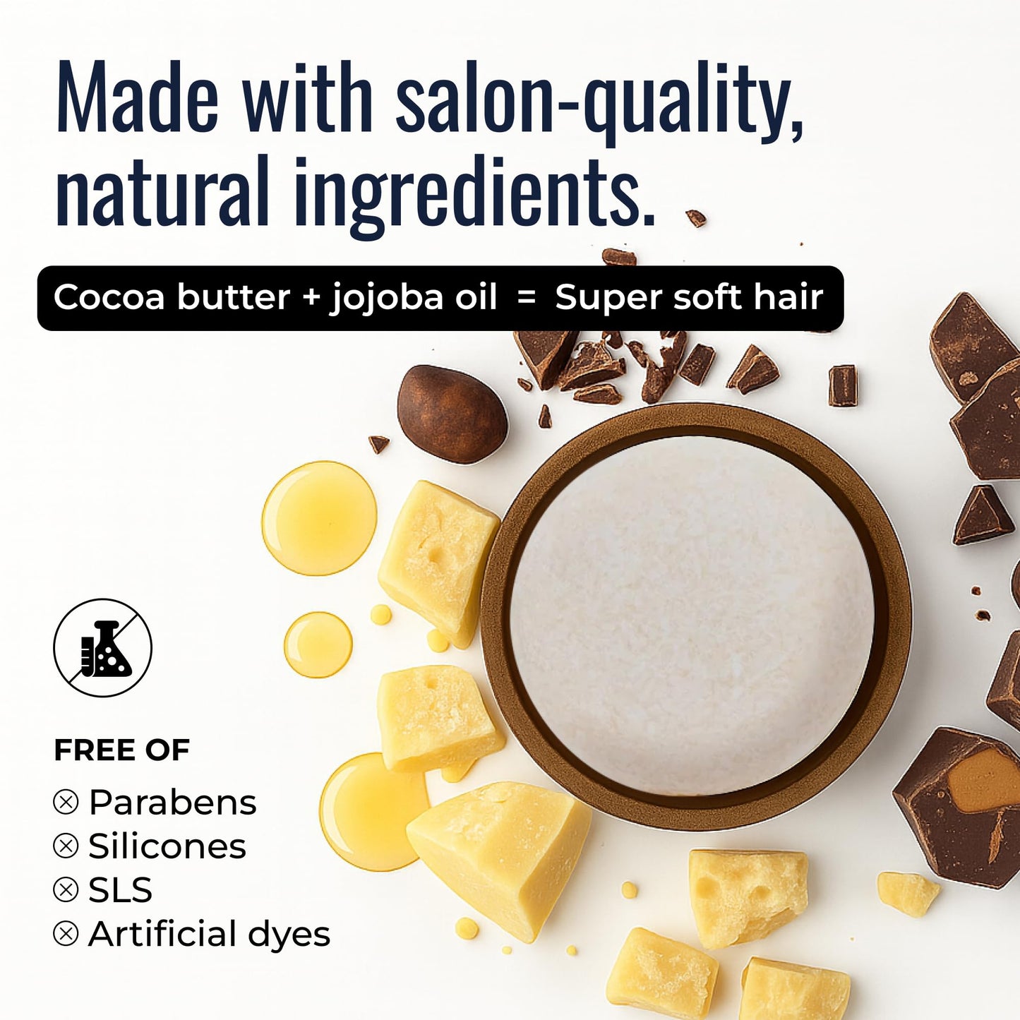 ZWS Essentials Simply Unscented Shampoo Bar, Vegan Solid Hair Cleanser for Sensitive Scalps & Fragrance-Free Care, Zero Waste, Travel-Friendly