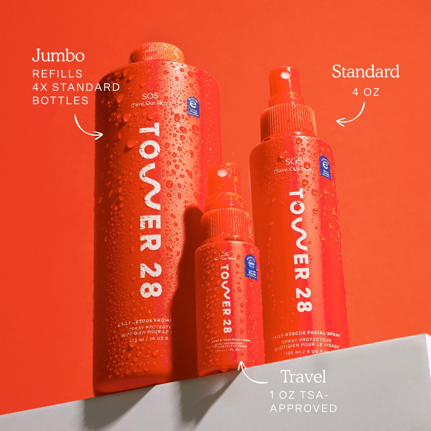 Tower 28 SOS Spray 1 FL OZ & Tower 28 SunnyDays SPF 30 Tinted Mineral Sunscreen-Shade 15