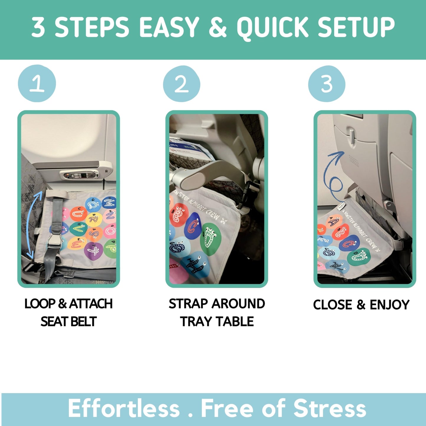 Nordfina Designs Kids Airplane Bed & Footrest 3-in-1 Kit |Baby Travel Essential |Kids Travel Essentials |Long Flight Must Haves |Bed for Toddlers 1-3 |Toddler Must Haves |Airplane Gadgets