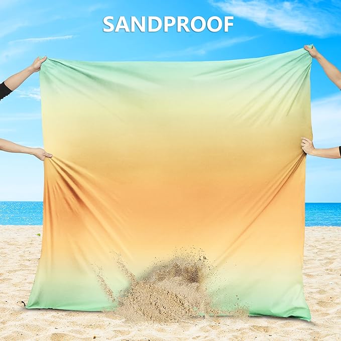 AISPARKY Beach Blanket Waterproof Sandproof Extra Large Beach Mat 79" X 83"/120"x108" for 2-8 Adults Quick Drying Durable Outdoor Picnic Mat for Travel, Camping, Hiking