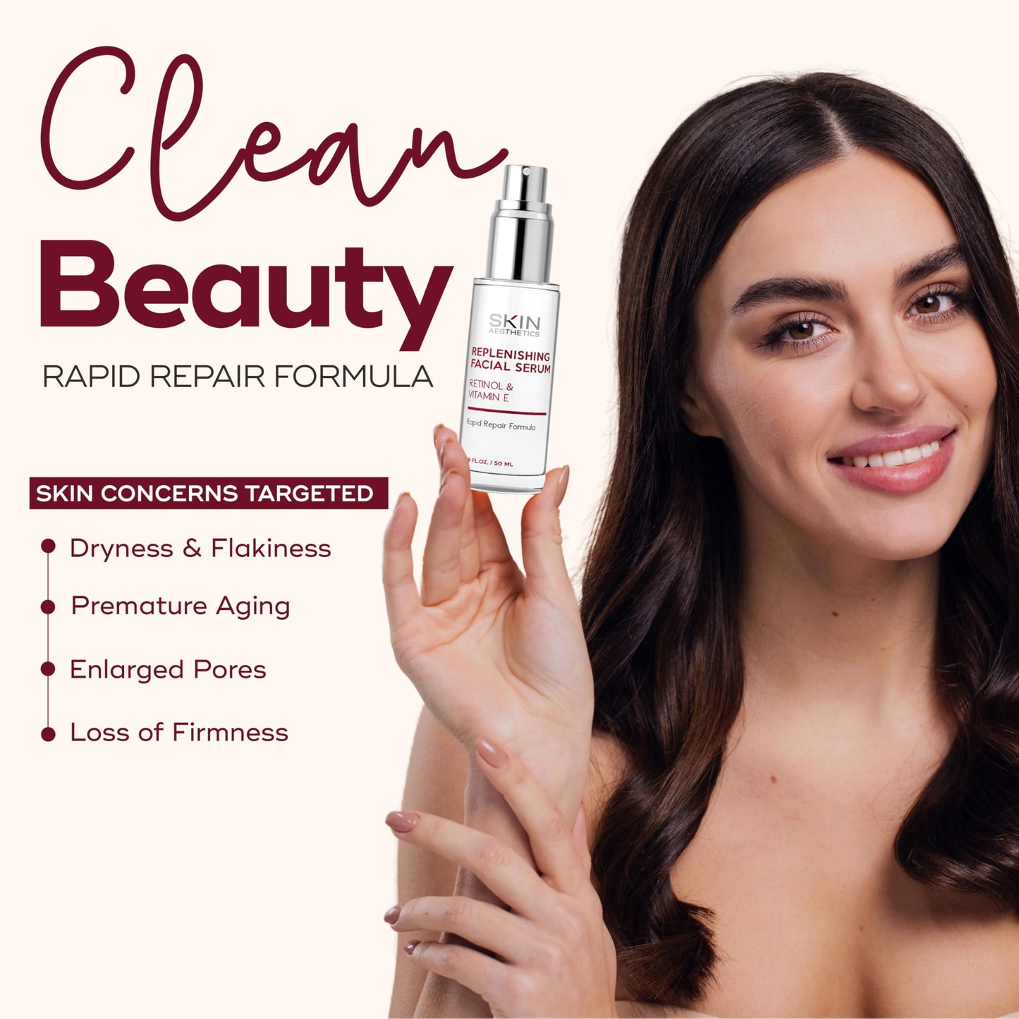 Skin Aesthetics Retinol & Vitamin E Face Serum - Anti-Aging, Blemishes, Fine Lines & Wrinkles Treatment - Dermatologist Tested Korean Skincare - Clean Beauty, Cruelty-Free - 1.69 oz