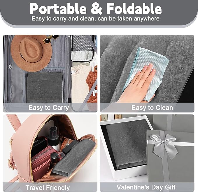 Inflatable Bed Wedge Pillow for Traveling – Portable Inflatable Cushion for Sleeping in Bed, Leg Elevation & Back Support, Quick Inflate Camping Pillow, Home & Airplane Use (Gray)