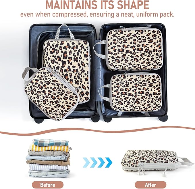 4-Piece Packing Cube Set - Lightweight Luggage Organizers for Travel, Vacation and Suitcases - Durable Accessories with Compression