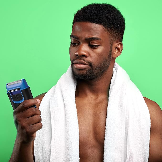 ChargeWorx Groom Essentials Travel Foil Shaver, Cordless Electric Razor with Pop-Up Beard Trimmer, Battery Operated and Ergonomic, Cleaning Brush Included