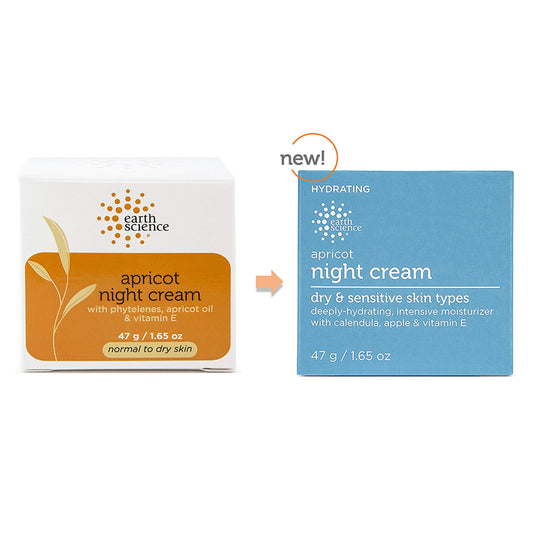 EARTH SCIENCE - Apricot Night Cream with Hydrating Apricot and Vitamin E for Dry Skin (1.65 oz)