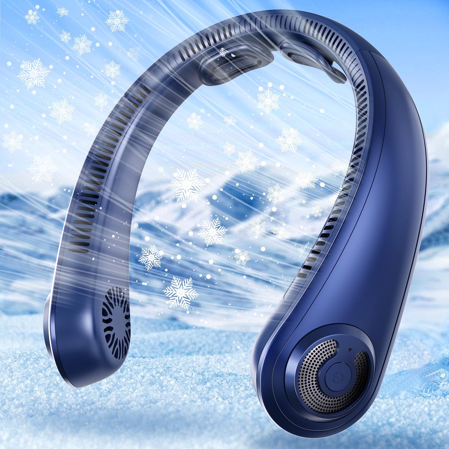 AUIIAH Portable Lightweight Neck Fan Rechargeable, 5 Speeds, Neck Support, USB Personal Bladeless Wearable Cooling Neck Fan for Hot Flashes, Disneyland, Travel, Summer Gift for Women Men