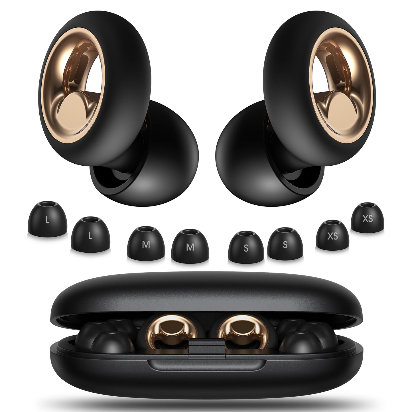 Ear Plugs for Sleeping Noise Cancelling,Soft EarPlugs for Concert,Reusable Ear Plugs for Noise Reduction with 8 EarTips,Silicone Hearing Protectio for Work and Travel(Black)