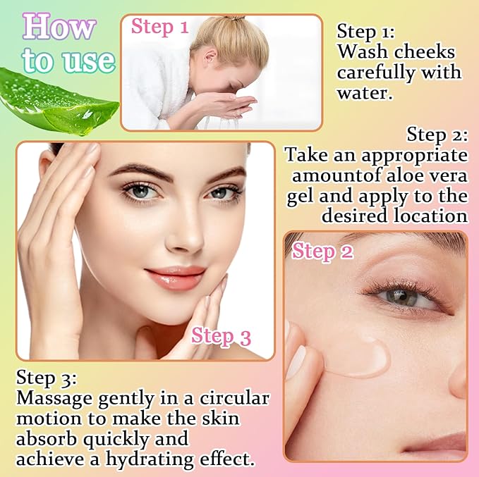 8PCS Aloe Vera Gel for Face,Gentle Moisturizing After Sun Lotion for Women and Men,Refreshing Non-Sticky Aloe Vera Gel for All Skin Types