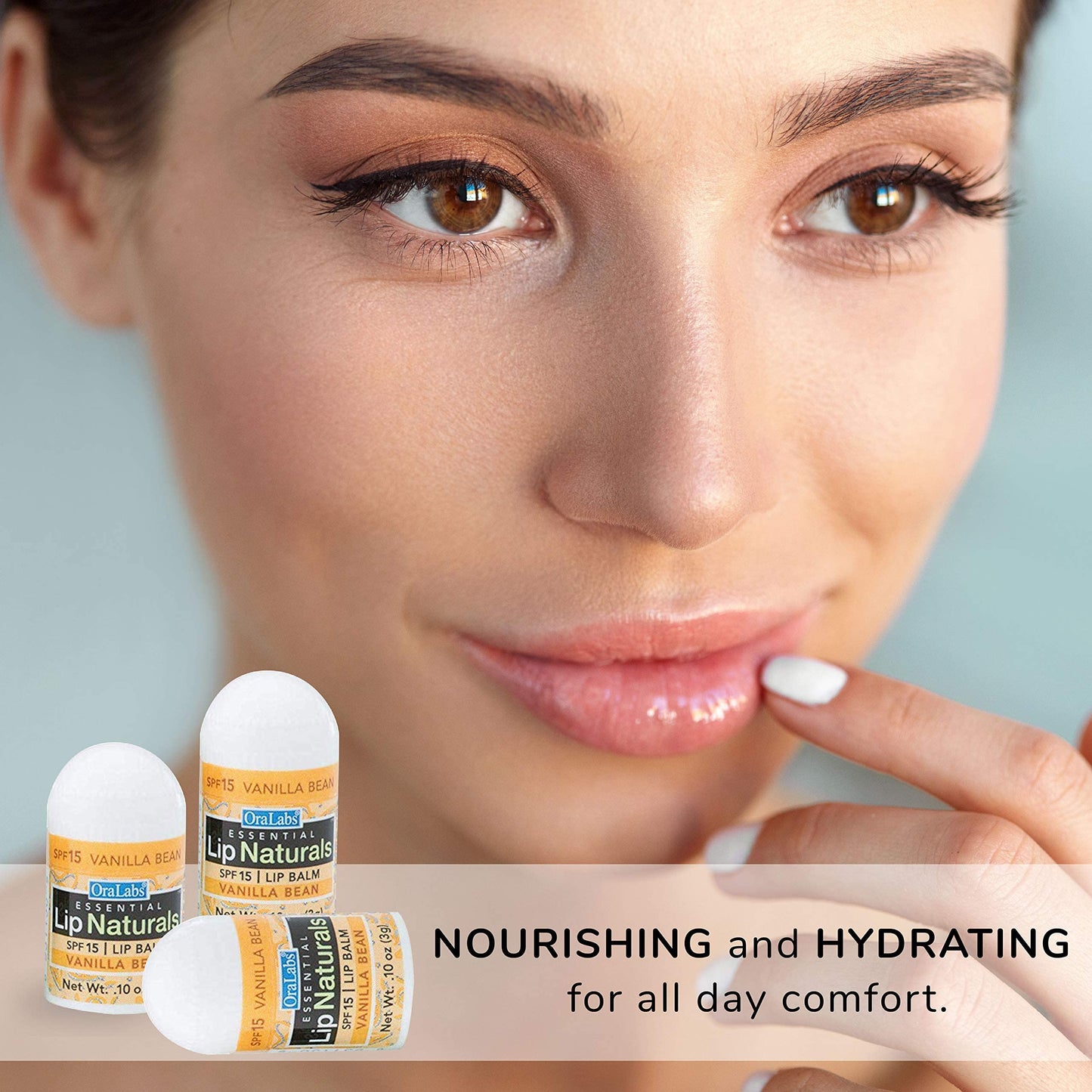 Lip Naturals® Mini Vanilla Lip Balm with Sunscreen (SPF-15) | Made in USA with Beeswax & Coconut Oil | 12-Count Pack with Vanilla Bean Flavor (0.10oz/3g Each)