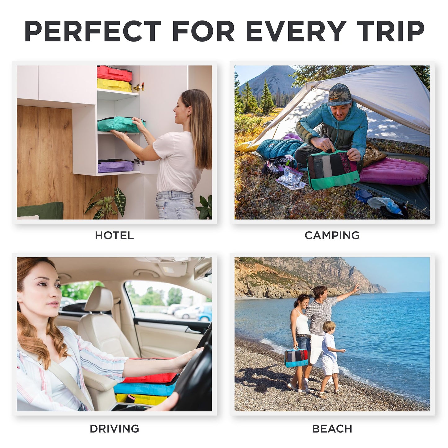 Large Compression Packing Cubes for Travel - 5 Pcs set of Packing Cubes Compression, Carry on Suitcase Organizer Bags - Travel Cubes Organizer Bags for Luggage