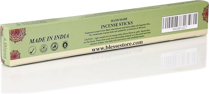 Bless-French-Vanilla 100%-Natural-Handmade-Hand-Dipped-Incense-Sticks Organic-Chemicals-Charcoal-Free Purification-Relaxation-Positivity-Yoga-Meditation Best-Woods-Scent (25 Sticks (1.4 OZ))