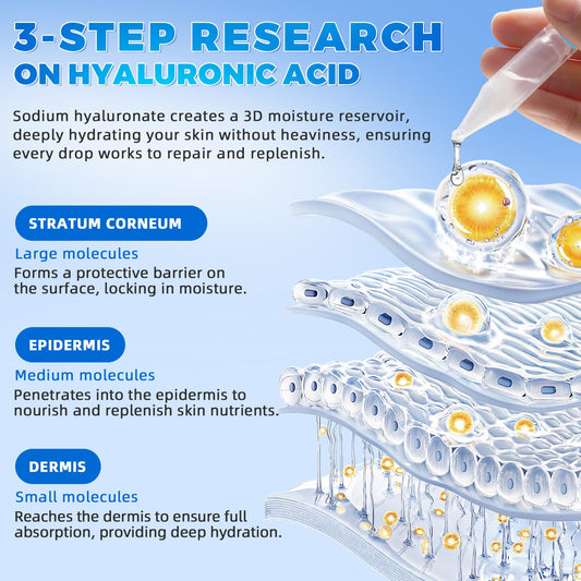 Hyaluronic Acid Serum for Face, Hyaluronic Acid, Enriched with 3% Hyaluronic Acid, Provides Long-Lasting Hydration and Enhances Skin's Elasticity and Firmness - 30 Sticks