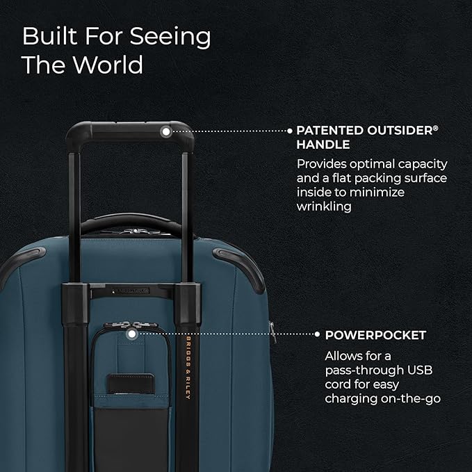Briggs & Riley International 21" Carry On Expandable Spinner - Luggage for Travel, Suitcases with Wheels, Softside Rolling Bag for Men & Women - ZDX Collection, Ocean