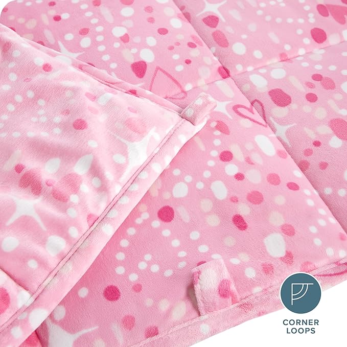Bare Home Weighted Blanket Twin or Full Size 7lb (40" x 60") - Minky Fleece - Premium Heavy Blanket Nontoxic Glass Beads (Princess, 40"x60")