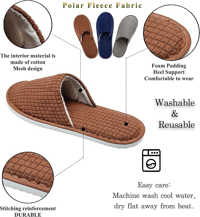 6-10 Pairs Spa Slippers, Non Slip Disposable Slippers For Guest, Washable Reusable, Which Can Be Used As Women Men, House, Indoor, Bathroom, Bedroom, Hotel, Bride Slippers