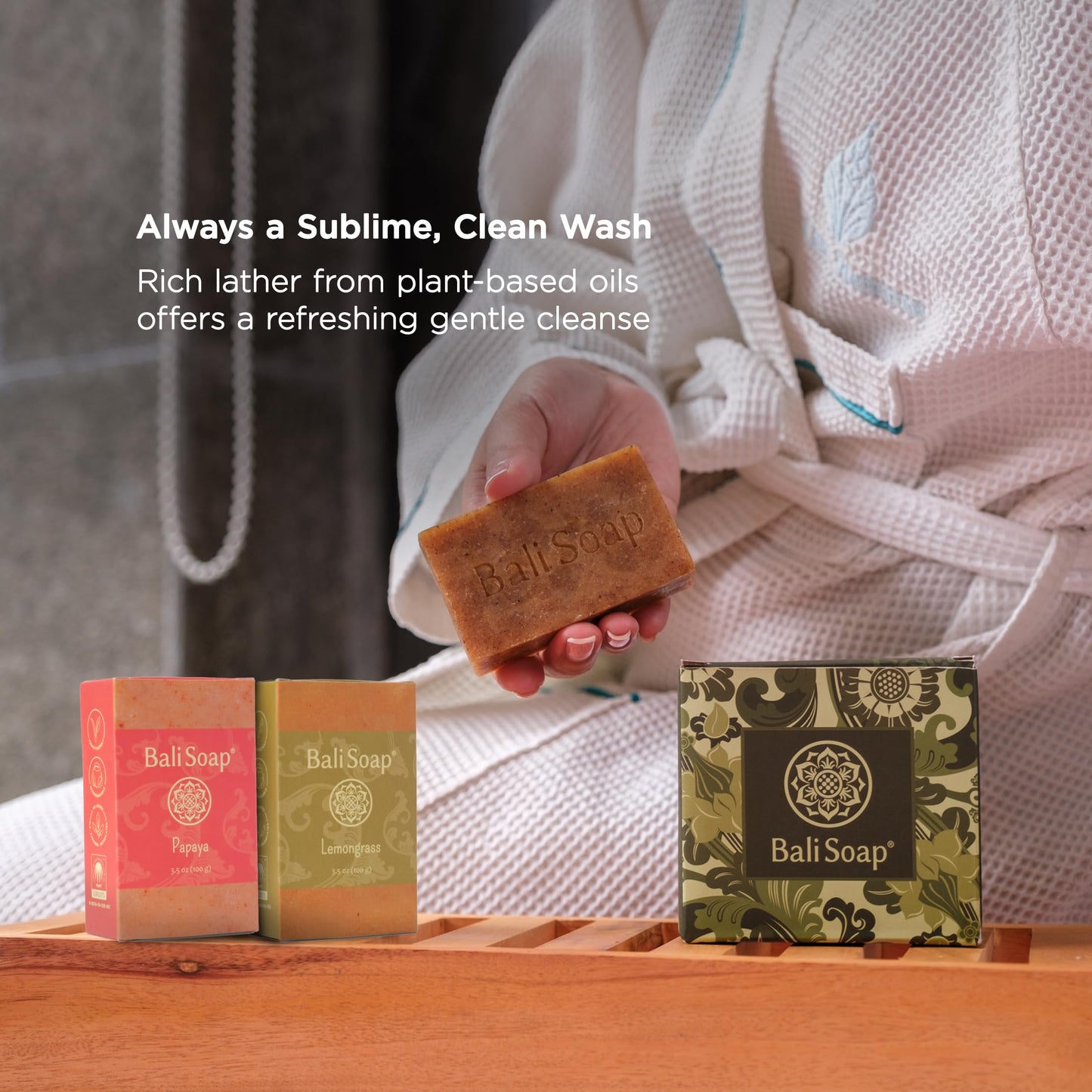Bali Soap 3-Pack Handmade in Bali, Natural Cold Processed Bar Soap for Daily Use with Plant-Based Oils, Purifying & Refreshing, Vegan