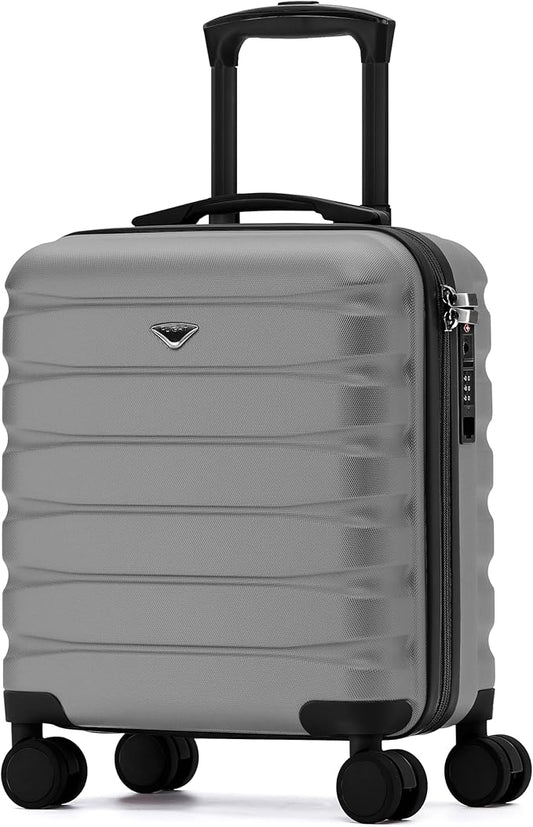 Carry On Suitcase Hardside Built In TSA Lock & USB Port Silent Double Spinner Wheels Maximum Underseat Carry-On Bag For American & United Approved Airlines( 18x14x8" ,Charcoal )