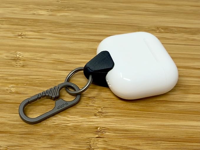 JURA Anchor for All Apple AirPods - Titanium Carabiner - Black Carbon Fiber Anchor -Lightning & USB-C