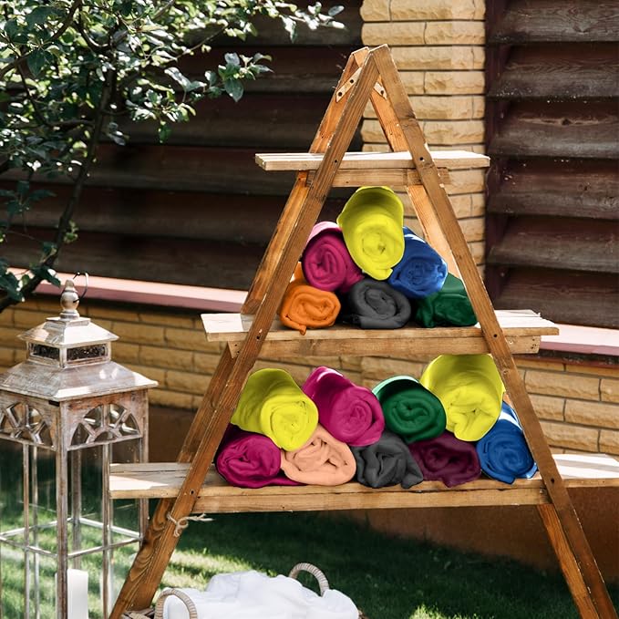 Kinlop 40 Packs Fleece Blanket Bulk 60 x 50 Inch Soft Lightweight Fleece Cozy Blanket Warm Throw Plush Pet Throw for Bed Couch Sofa Home Office Wedding Gifts Travel Camping (Vibrant Color)