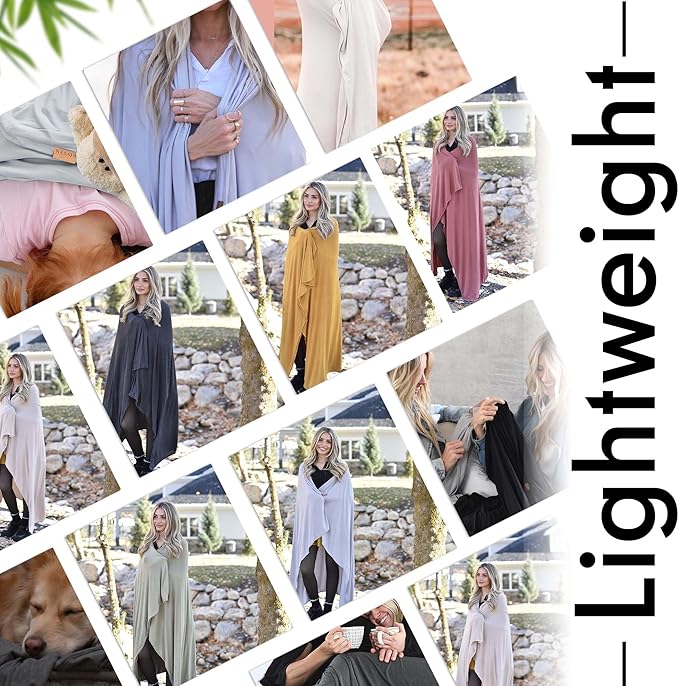 K E L O R Luxury Cooling Travel Blanket - Stretchy, Lightweight Soft & Breathable Shawl Wraps for Women