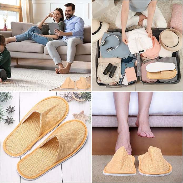 24 Pairs Spa Slippers Flip Flops Disposable Slippers for Hotel Guests Women Men Closed Toe Super Comfort White