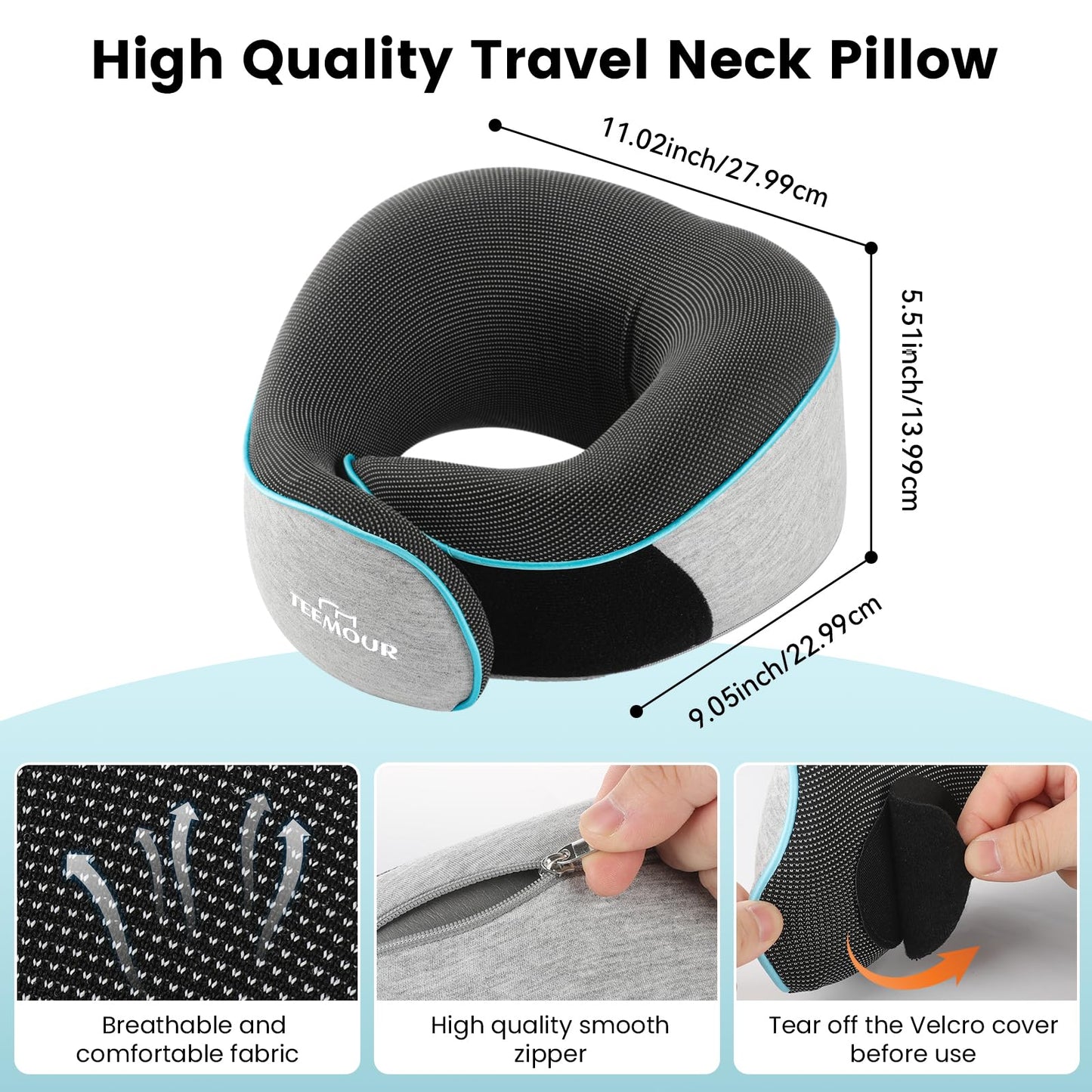 Upgraded Neck Pillow for Airplane Travel - 360° Support Gifts for Women/Men/Mom/Dad, Memory Foam Travel Pillow With Eye Mask & Earplugs, Portable Carry Bag for Long Flights| Best Airplane Accessories