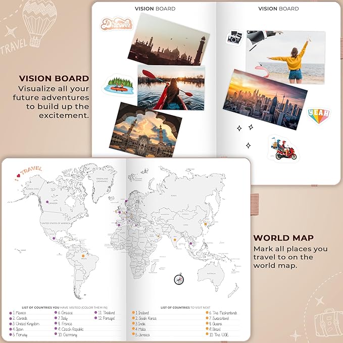 Clever Fox Bucket List Journal – Inspirational Book for Memories & Adventures – Motivational Bucket List Notebook for Couples, A5 (Rose Gold)