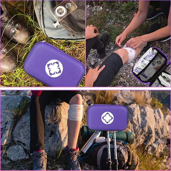 Car-Home Survival First-Aid Kit Emergency-Kit - Purple 273Piece Equipment Travel Supplies First Aid Set Home Essentials Camping Hiking YIDERBO