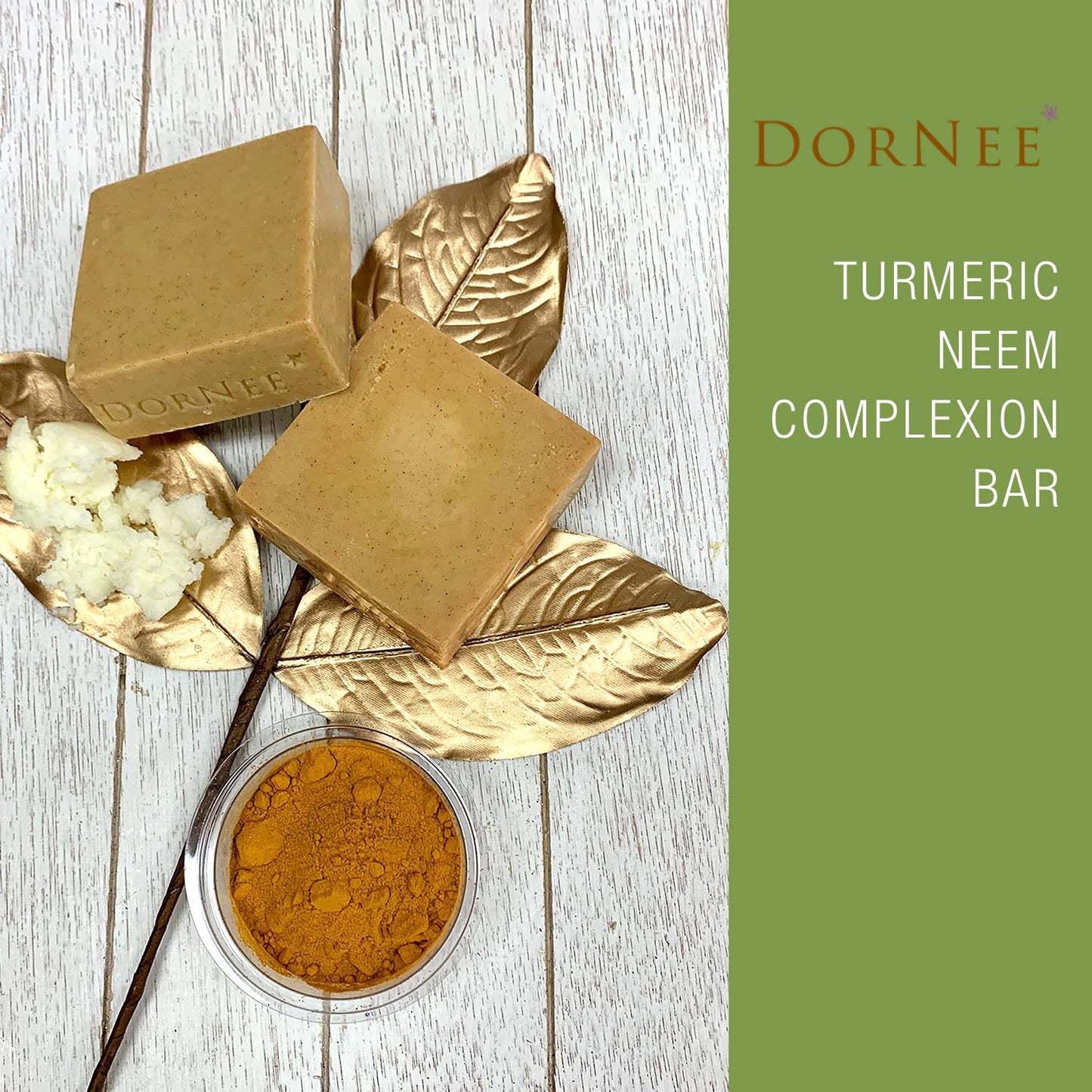 DorNee’ Turmeric Neem Complexion Bar Soap Large 5.8oz, Face Cleanser, Natural, Great for Sensitive Skin