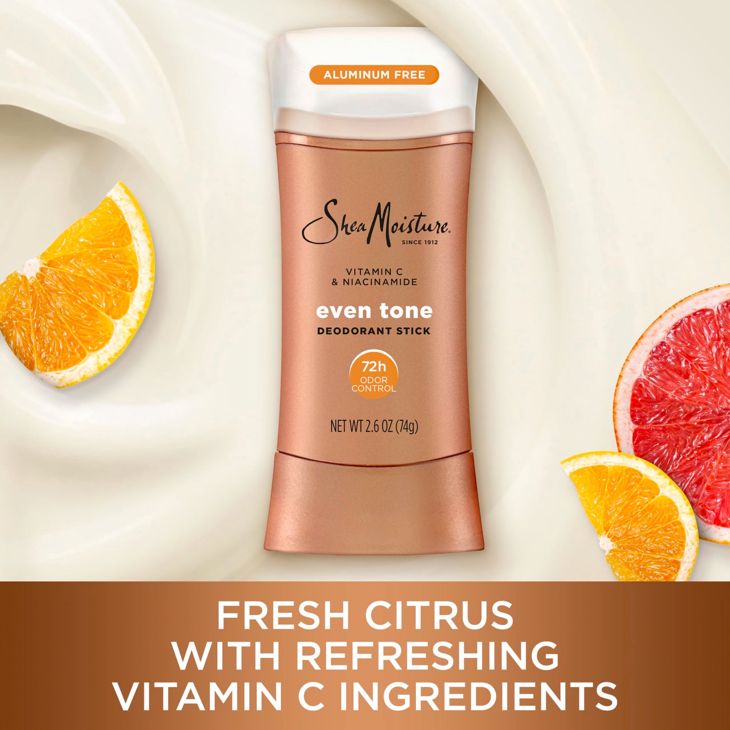 SheaMoisture Deodorant Stick for 72h Odor Control Fresh Aluminum Free 2.6 oz