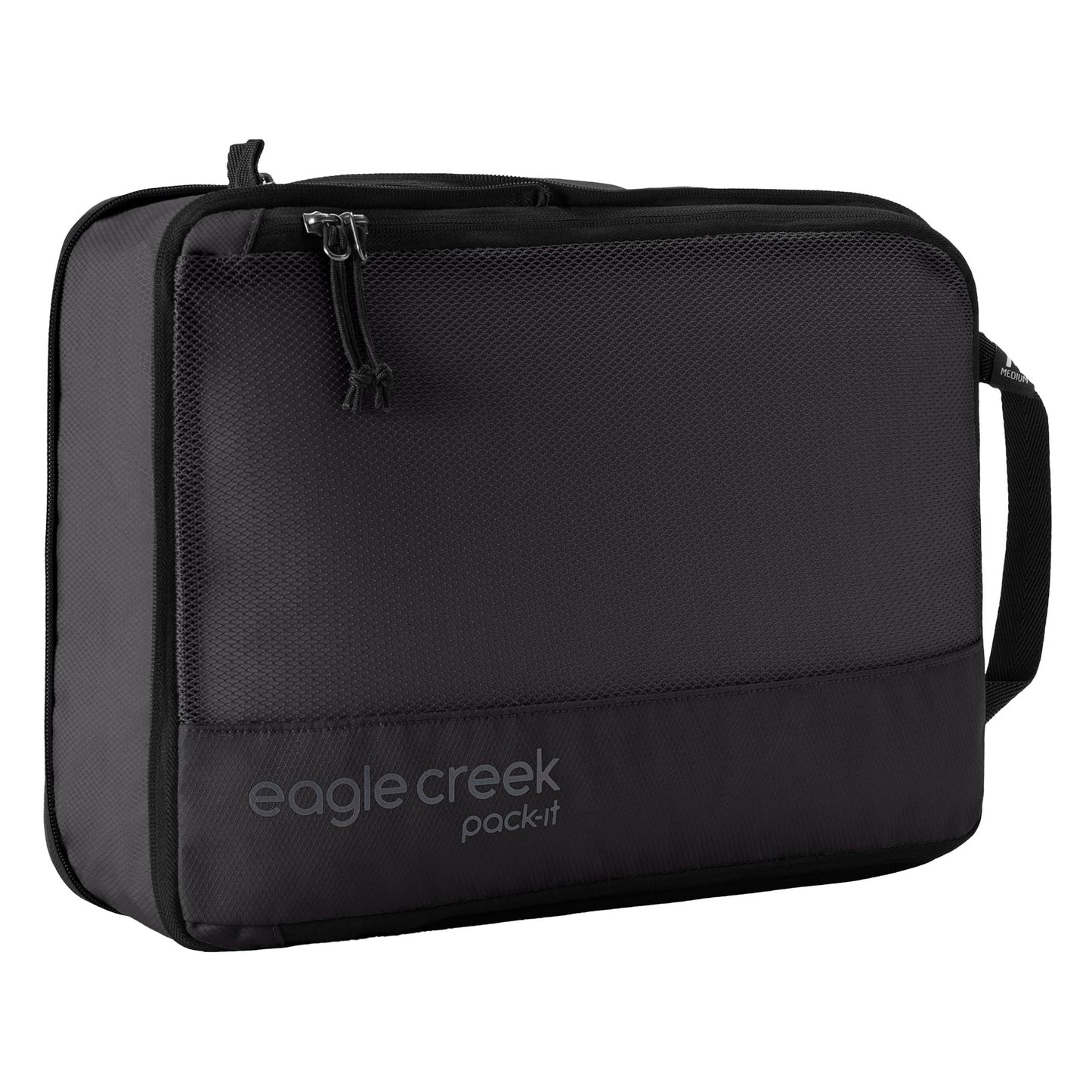 eagle creek Pack-It Isolate Compression Cube Set - Compression Packing Cubes for Optimizing Luggage Space - Convenient Top Handle - Self Repairing Zippers - Black - S/M - 2