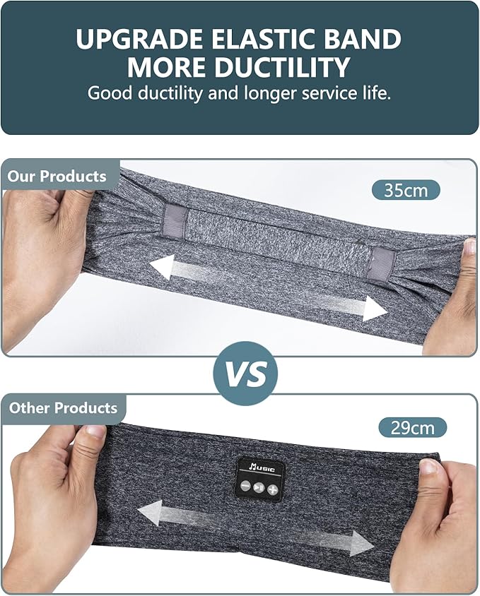 2-Pack Sleeping Headphones, Headband Headphones with Ultra-Thin HD Stereo Speaker, Bluetooth Headband for Sports, Workouts, Insomnia, Yoga, Air Travel, Meditation - Pattern Black&Grey