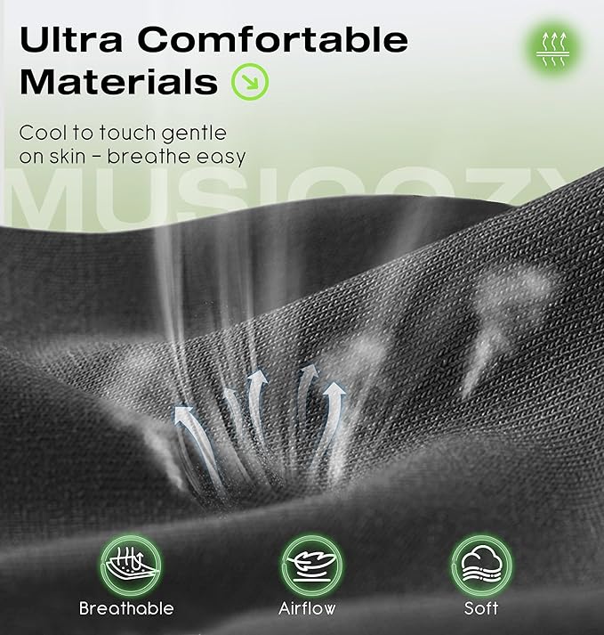 MUSICOZY Sleep Headphones with Bluetooth 5.4 Sleep Mask, Removable 3D Eye Cups for Zero Pressure Comfort, Wireless Bluetooth Eye Mask for Sleeping with Timer