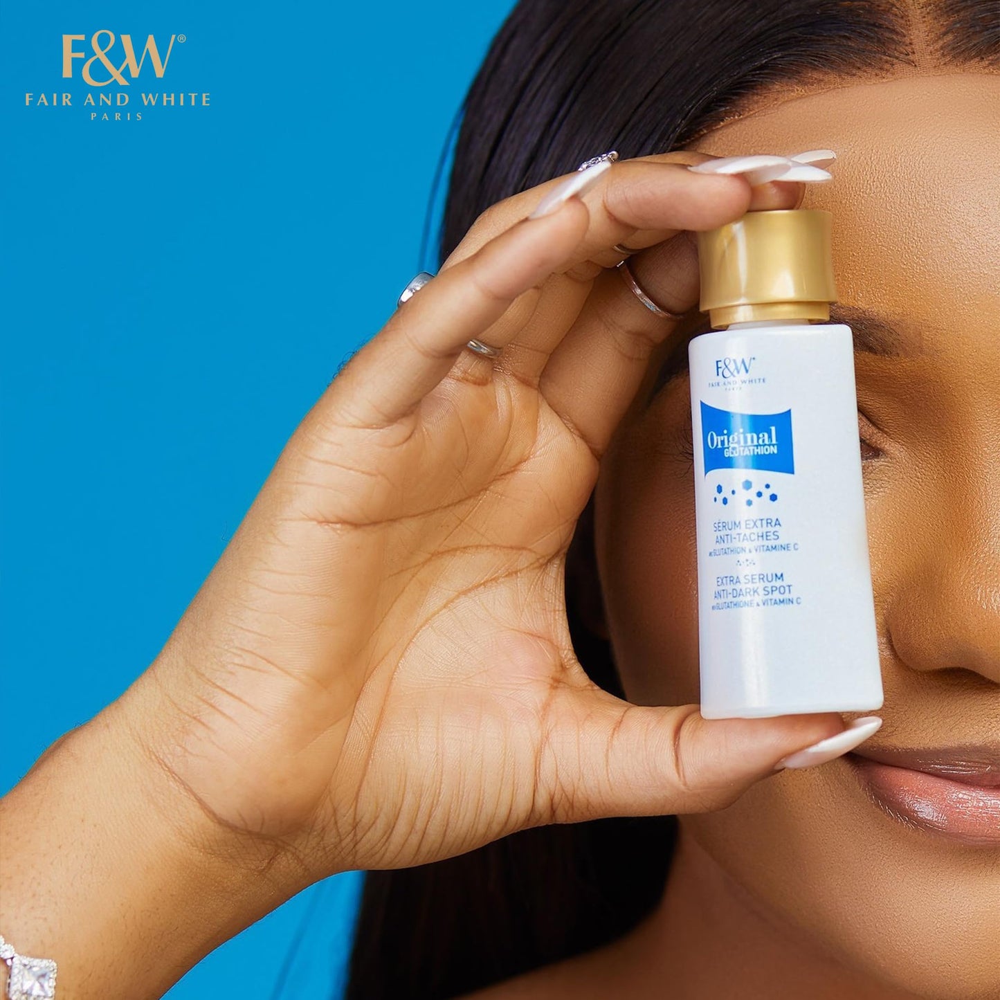 FAIR & WHITE Original Glutathione Dark Spot Serum - 1 fl oz / 30ml - Skin Brightening Serum, Helps to Reduce Skin Pigmentation - Skin Brightening Serum for Face & Body - with Glutathione & Vitamin C