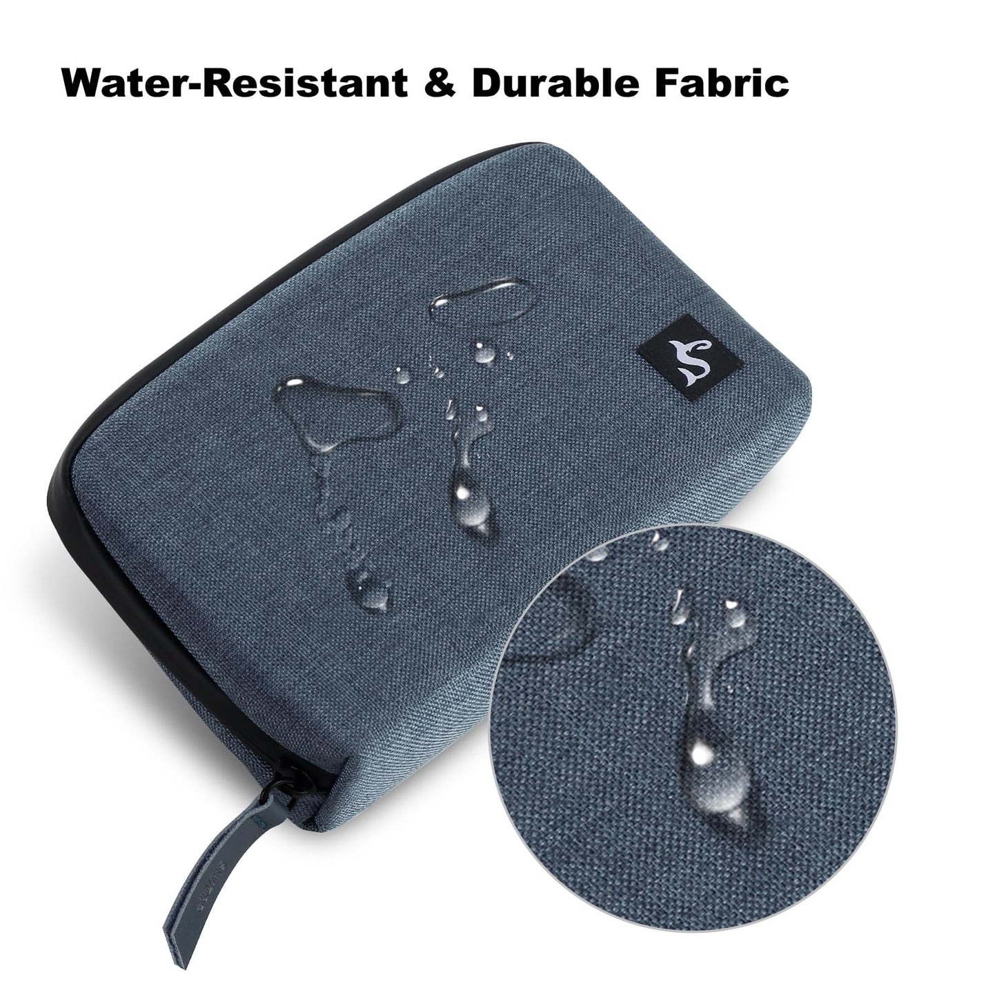 Electronic Organizer Travel Bag – Water-resistant Cable Bag for Cord, Charger, Hard Disk, Power Bank – Small Tech Storage for Travel, Backpack, Business Trip, Airplane (Blue)