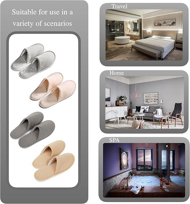 6-10 Pairs Spa Slippers, Non Slip Disposable Slippers For Guest, Washable Reusable, Which Can Be Used As Women Men, House, Indoor, Bathroom, Bedroom, Hotel, Bride Slippers