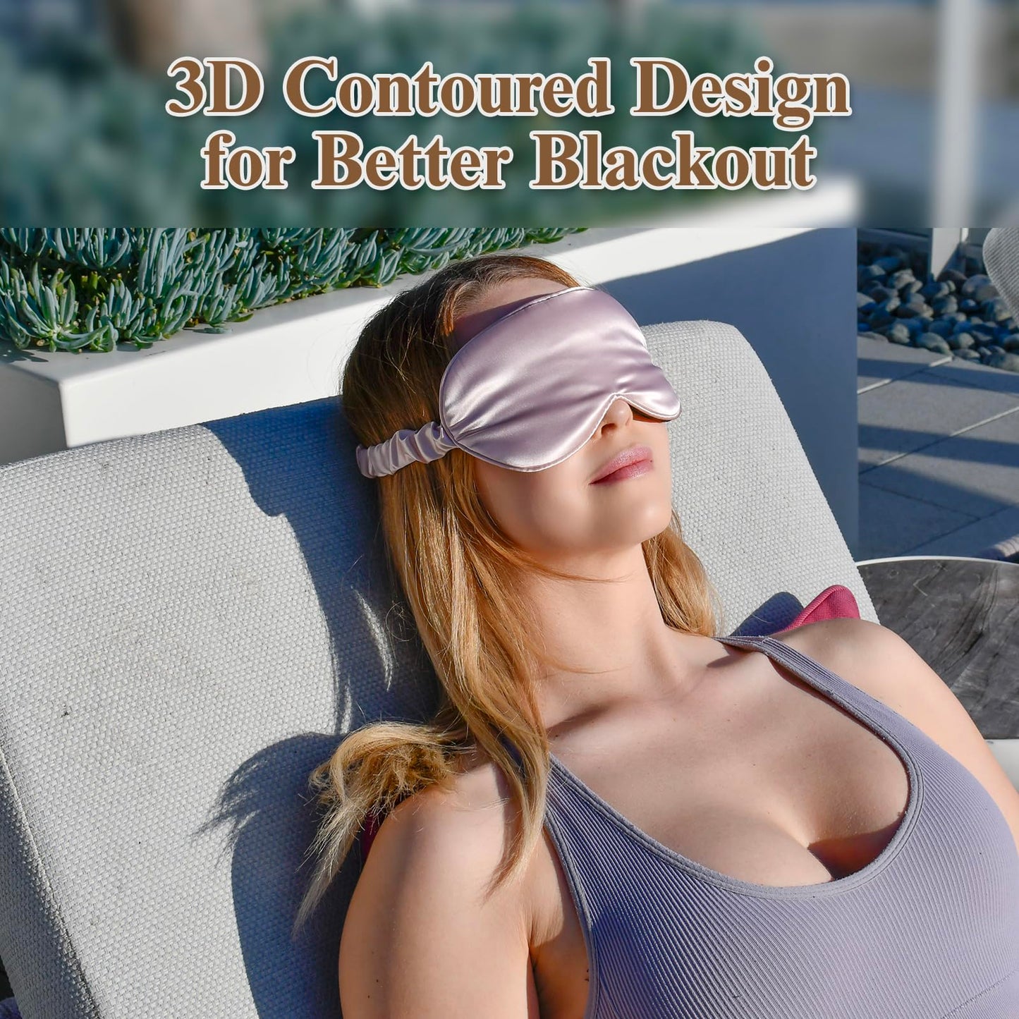 BeeVines 2 Pack 3D Sleep Mask 22 Momme Mulberry Silk Sleeping Eye Masks, Weighted Eye Cover for Lash Extensions, Night Light Blocking Blindfold, 100% Blackout Satin Covers Blindfolds for Men & Women