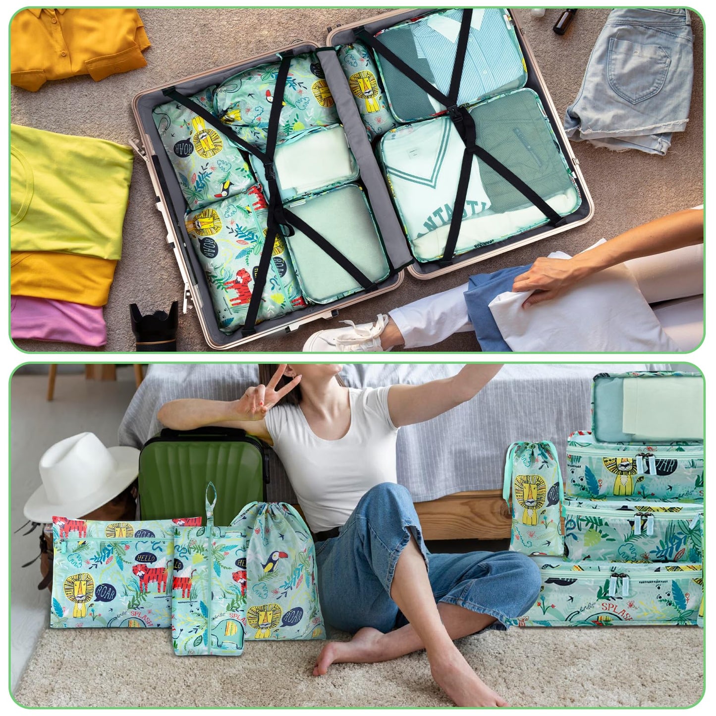 Packing Cubes for Travel, 8 Pieces Luggage Packing Organizers for Suitcase, Kid Packing Cubes, Travel Essentials for Girls and Women